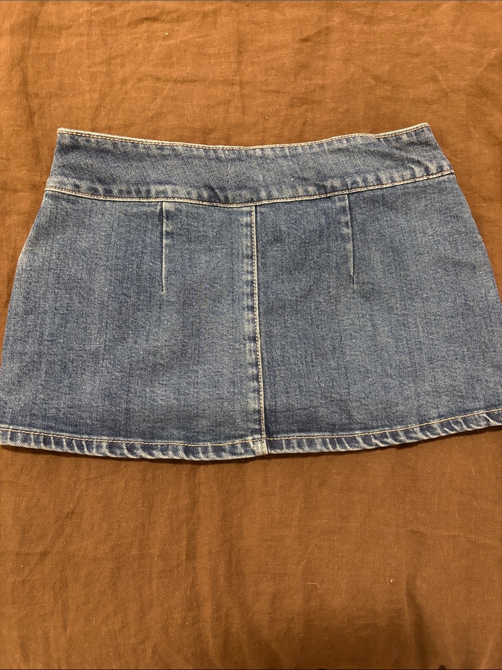 Garage Denim Mini Skirt - Blue Wash - Picture 4 of 5